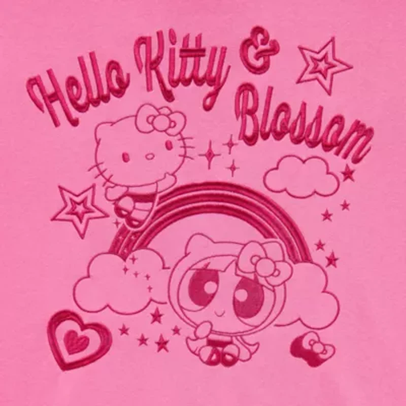 Hk X Ppg Hoodie Womens Juniors Long Sleeve Hello Kitty Fleece Zipper