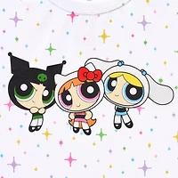 Hk X Ppg Aop Baby Tee Womens Juniors Short Sleeve Regular Fit Hello Kitty Graphic T-Shirt