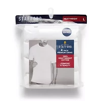 Stafford Heavyweight Cotton Mens 4 Pack Short Sleeve Crew Neck T-Shirt