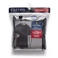 Stafford Heavyweight Cotton Mens 3 Pack Short Sleeve Crew Neck T-Shirt