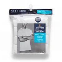 Stafford Dry + Cool Mens 4 Pack Short Sleeve Crew Neck Moisture Wicking T-Shirt