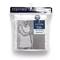 Stafford Super Soft Cotton Mens Sleeveless 4 Pack Tank