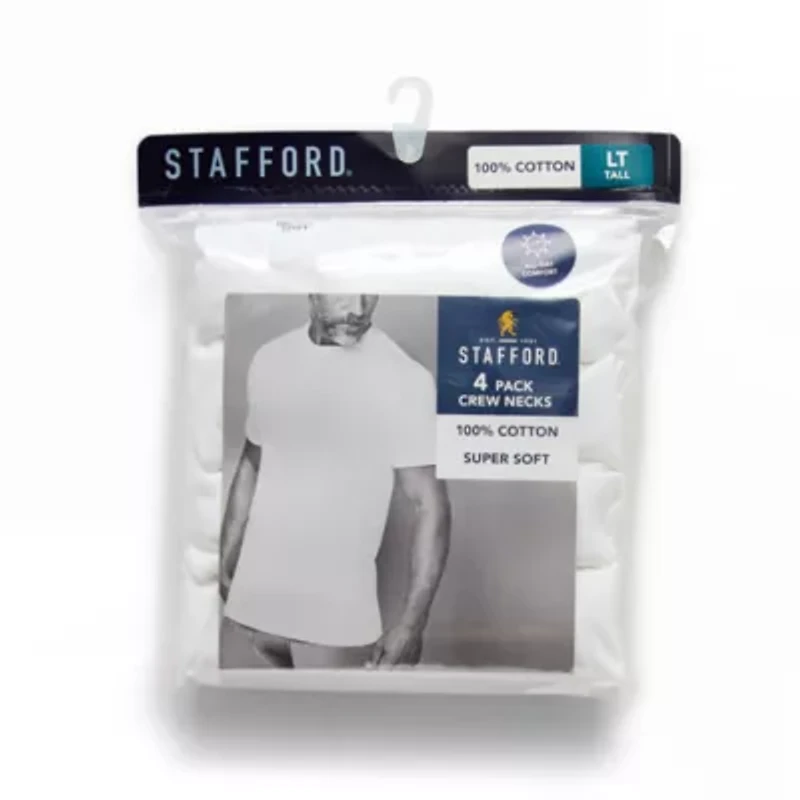 Stafford Super Soft Cotton Mens 4 Pack Short Sleeve Crew Neck T-Shirt