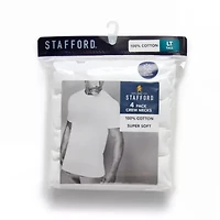 Stafford Super Soft Cotton Mens 4 Pack Short Sleeve Crew Neck T-Shirt