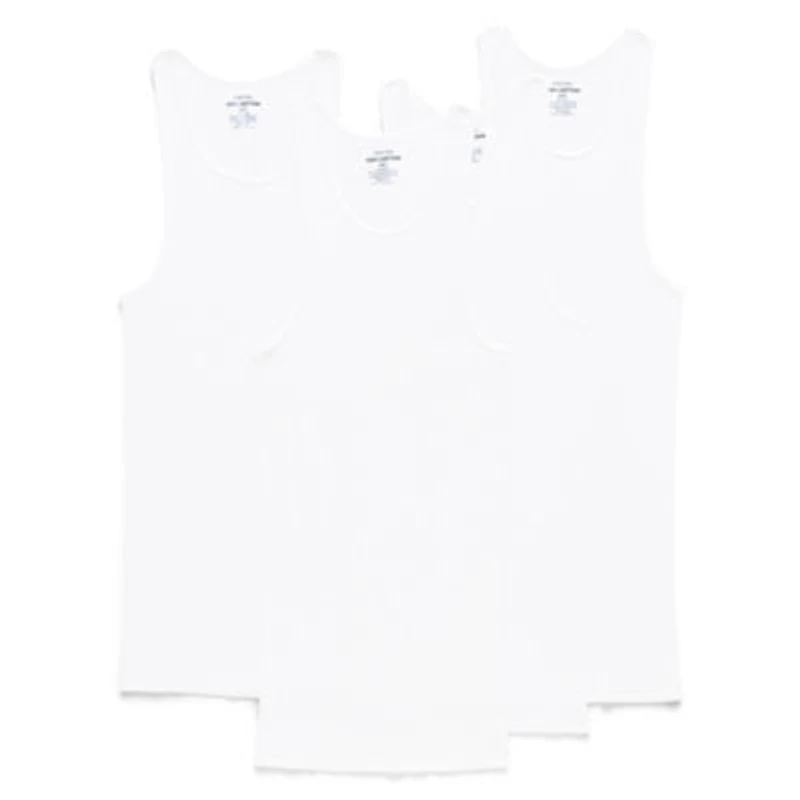 Stafford Super Soft Cotton Mens Round Neck Sleeveless 4 Pack Tank