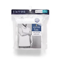 Stafford Super Soft Cotton Mens Round Neck Sleeveless 4 Pack Tank