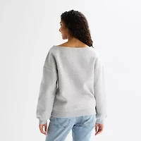 Forever 21 Womens Plus Boat Neck Long Sleeve Sweatshirt