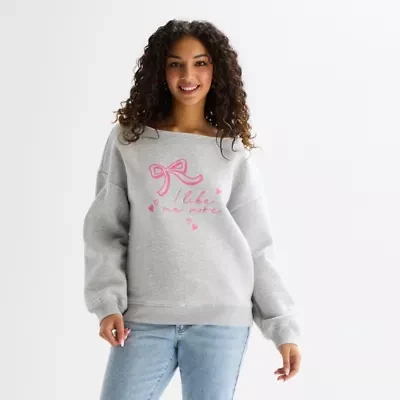 Forever 21 Womens Plus Boat Neck Long Sleeve Sweatshirt