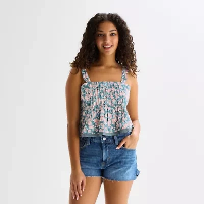 Arizona Womens Juniors Scoop Neck Sleeveless Camisole