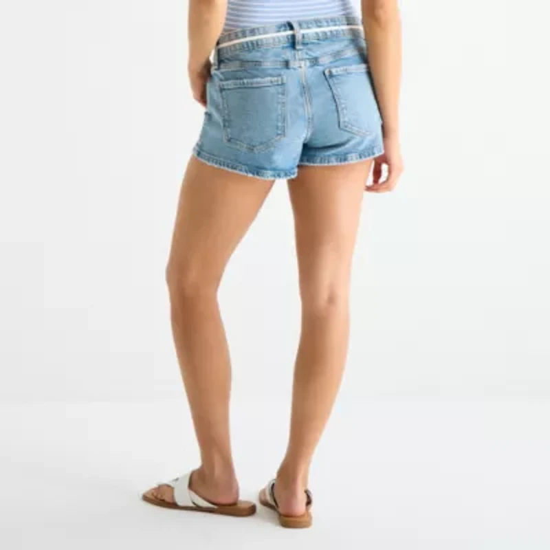 Arizona Womens Low Rise Juniors Denim Short