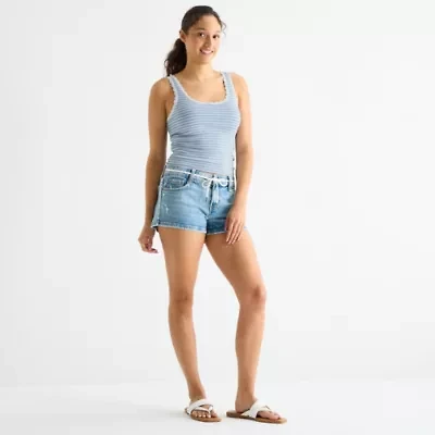 Arizona Womens Low Rise Juniors Denim Short