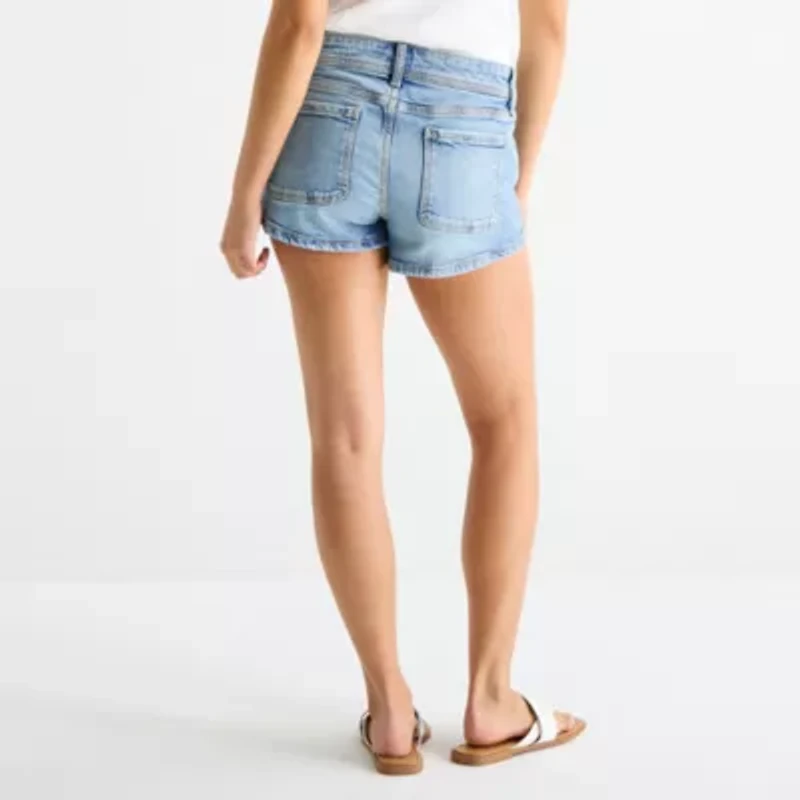 Arizona Womens 2 1/2" Low Rise Juniors Denim Short