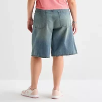 Arizona Womens 12 1/4" Low Rise Juniors Plus Denim Short