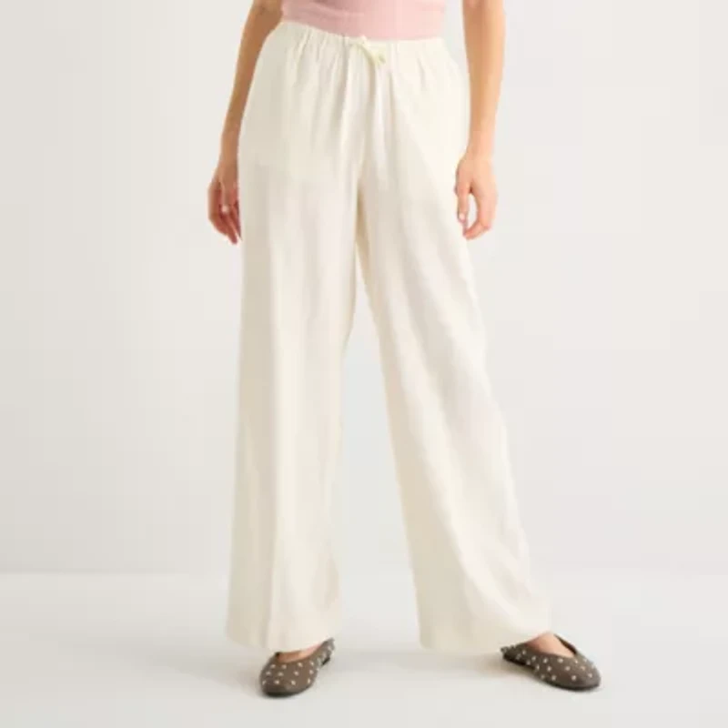 Arizona Womens Juniors Bootcut Low Rise Drawstring Pant