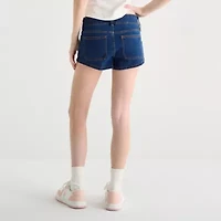 Arizona Womens Low Rise Juniors Plus Denim Short