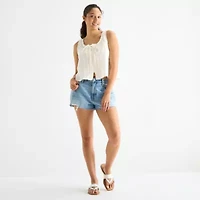 Arizona Womens Low Rise Juniors Denim Short