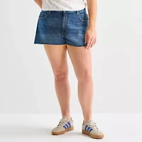 Arizona Womens 2" Low Rise Juniors Plus Denim Short