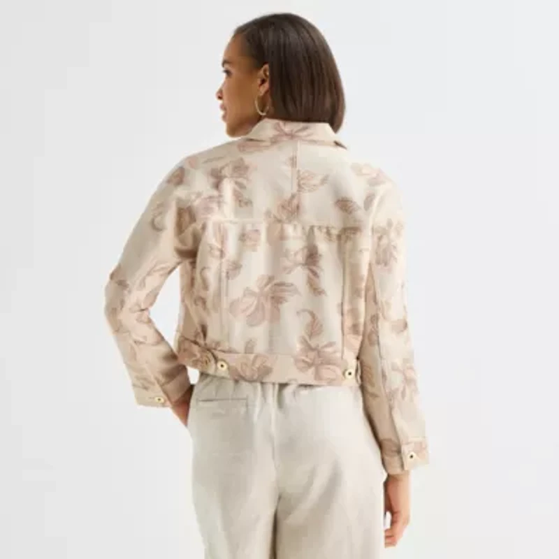 Liz Claiborne Womens Lightweight Cropped Jacket