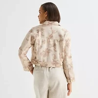 Liz Claiborne Womens Lightweight Cropped Jacket