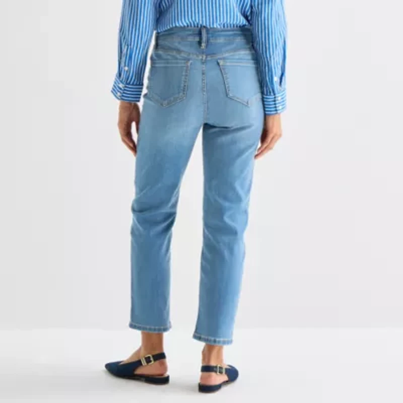 Liz Claiborne Womens High Rise Cropped Jean