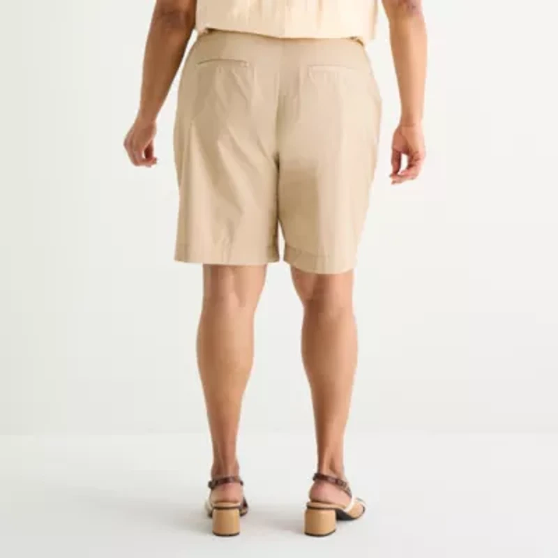 Liz Claiborne Womens 9 1/2" Plus Bermuda Short