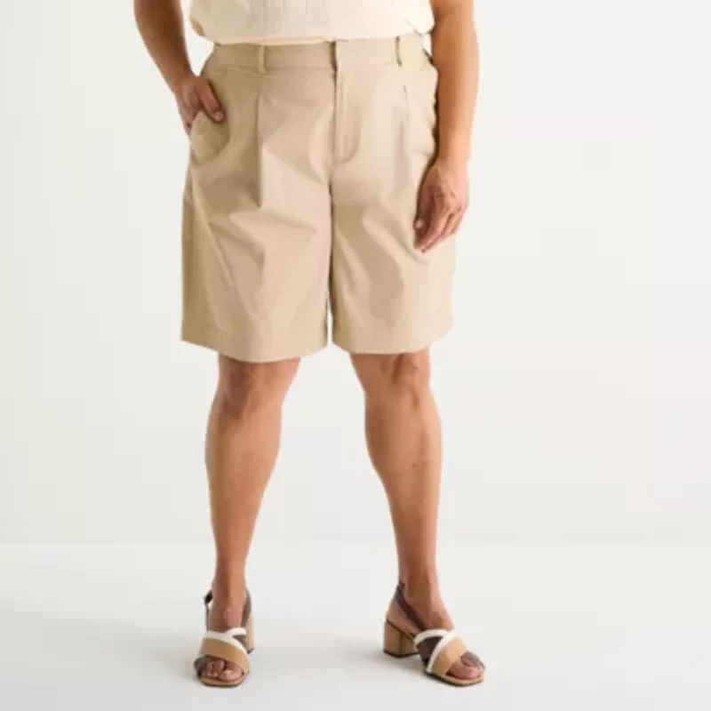 Liz Claiborne Womens 9 1/2" Plus Bermuda Short