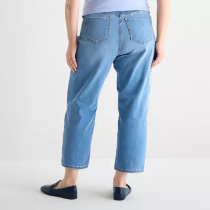 Liz Claiborne Womens Plus Ankle High Rise Pant