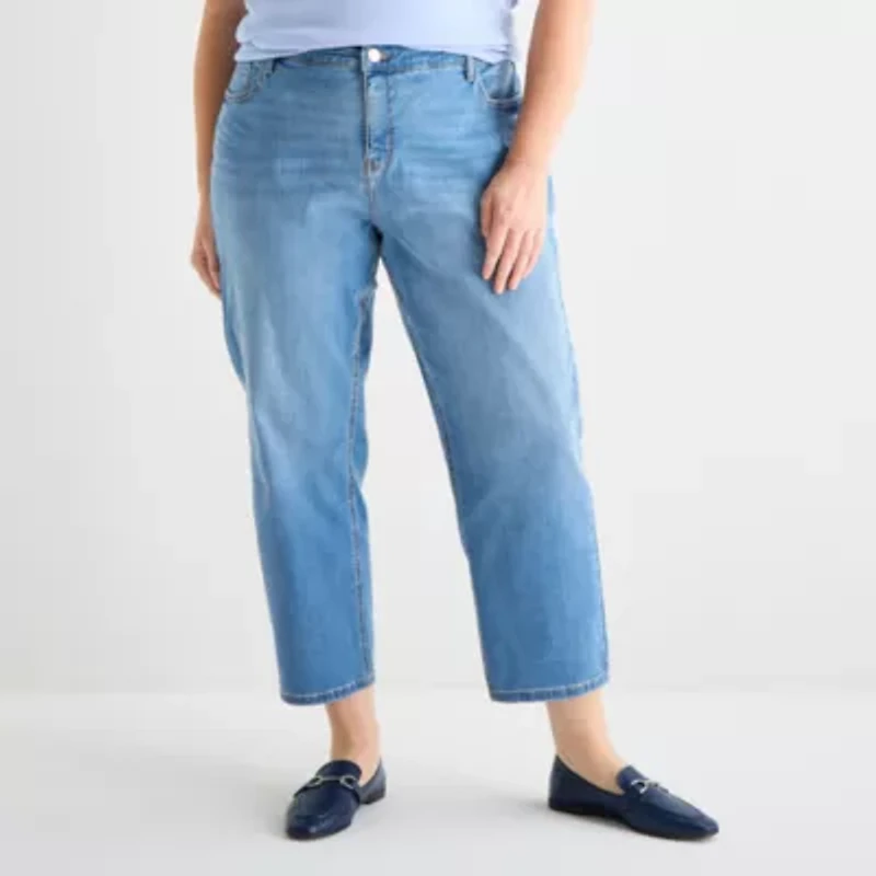 Liz Claiborne Womens Plus Ankle High Rise Pant