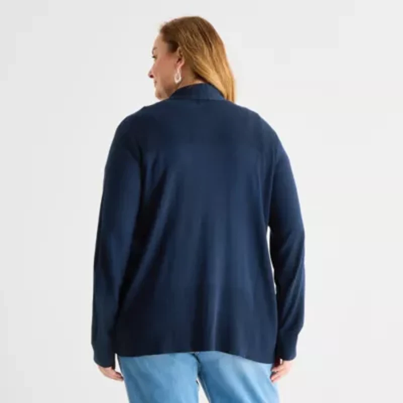 Liz Claiborne Womens Long Sleeve Layered Sweater Plus