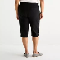 Liz Claiborne Womens Plus Straight Capri Pant