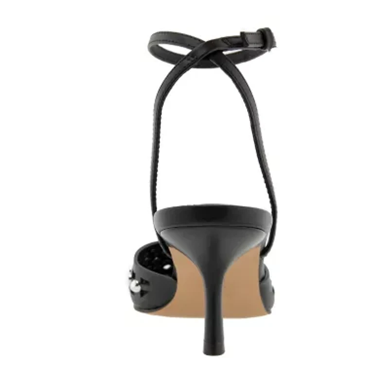 RM Rebecca Minkoff Fiona Womens Round Closed Toe Spool Heel Pumps