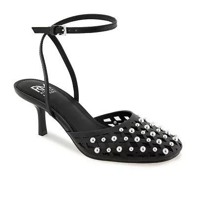 RM Rebecca Minkoff Fiona Womens Round Closed Toe Spool Heel Pumps