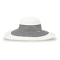 JS Jessica Simpson Black And White Stripe Womens Floppy Hat