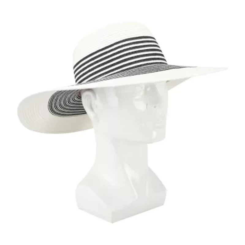 JS Jessica Simpson Black And White Stripe Womens Floppy Hat