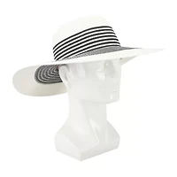 JS Jessica Simpson Black And White Stripe Womens Floppy Hat