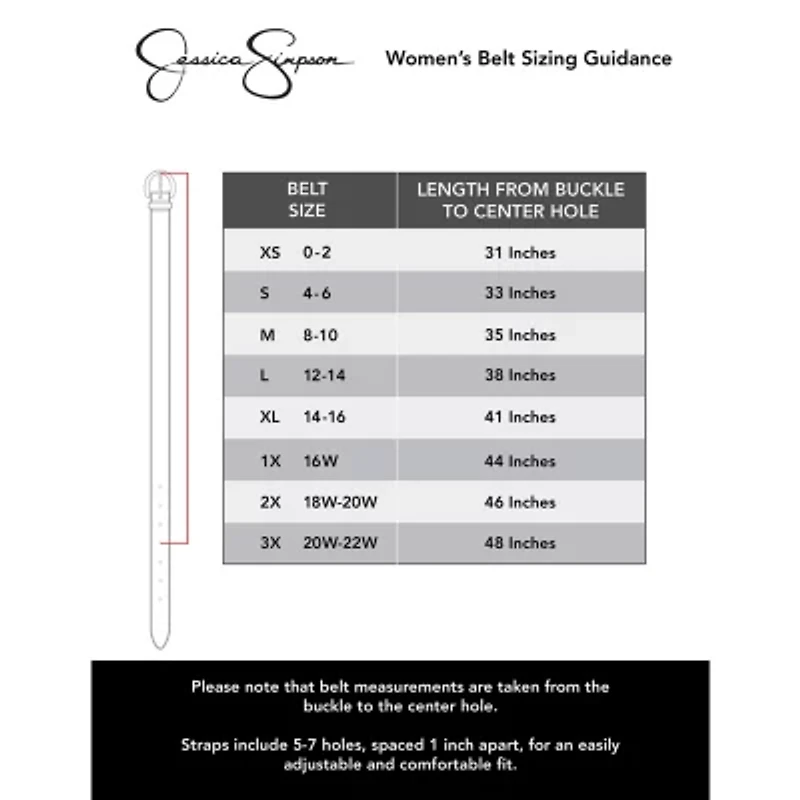 JS Jessica Simpson Skinny Hip Womens Belt