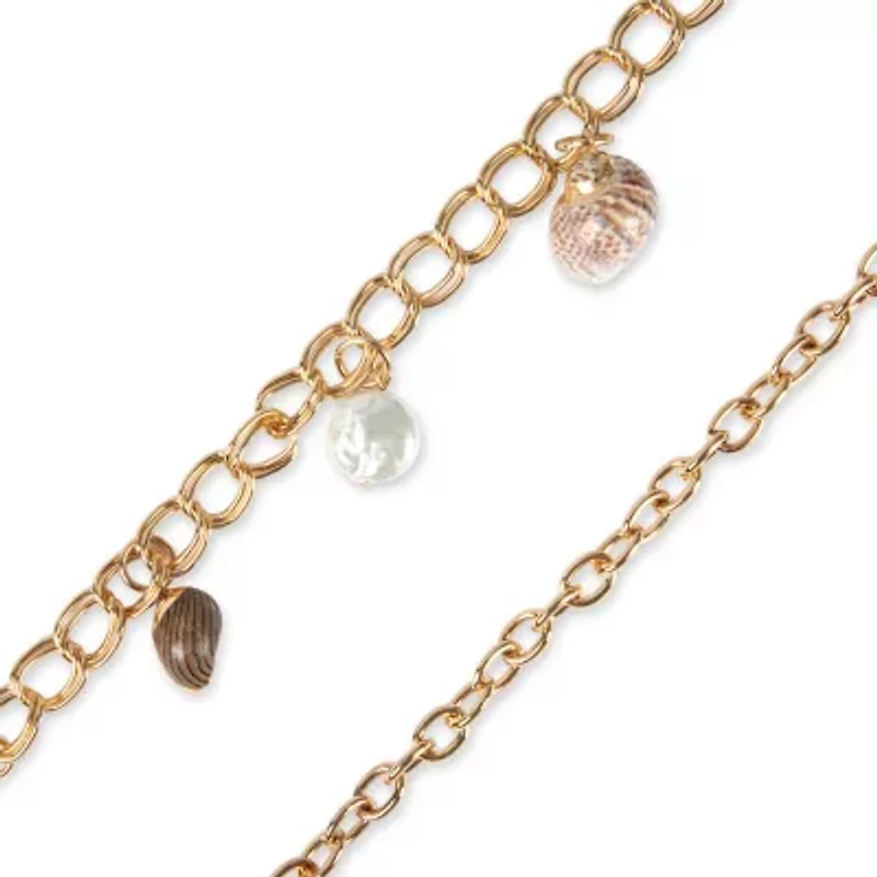 JS Jessica Simpson Shell Charm Chain Womens Belt