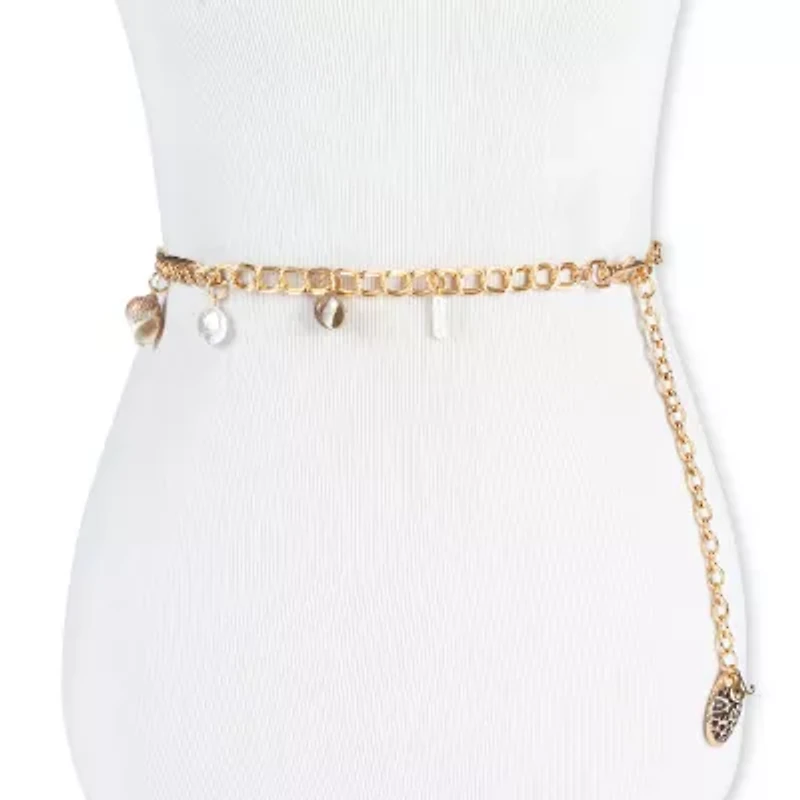 JS Jessica Simpson Shell Charm Chain Womens Belt