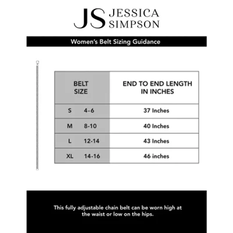 JS Jessica Simpson Shell Charm Chain Womens Belt