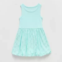 Okie Dokie Toddler & Little Girls Bubble Hem Sleeveless A-Line Dress