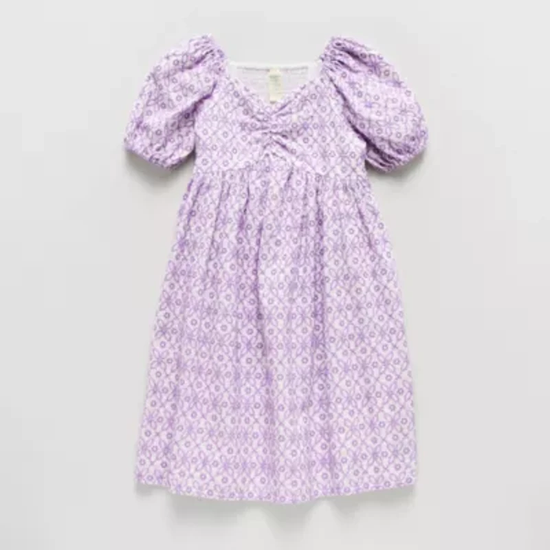 Thereabouts Little & Big Kid Girls Short Sleeve Puffed Empire Waist Dress