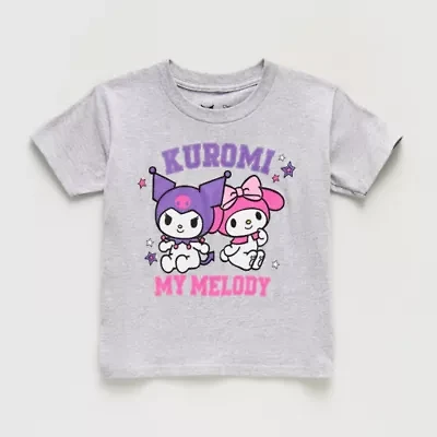 Little & Big Kid Girls Crew Neck Short Sleeve Regular Fit Kuromi My Melody Graphic T-Shirt