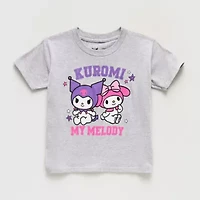 Little & Big Kid Girls Crew Neck Short Sleeve Regular Fit Kuromi My Melody Graphic T-Shirt