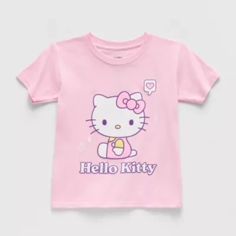 Little & Big Kid Girls Crew Neck Short Sleeve Hello Kitty Graphic T-Shirt
