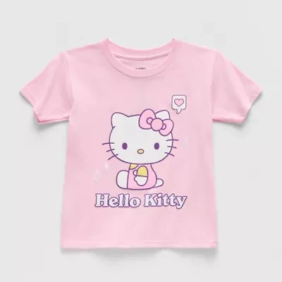 Little & Big Kid Girls Crew Neck Short Sleeve Hello Kitty Graphic T-Shirt