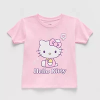 Little & Big Kid Girls Crew Neck Short Sleeve Hello Kitty Graphic T-Shirt