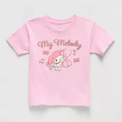 Little & Big Kid Girls Crew Neck Short Sleeve Regular Fit My Melody Graphic T-Shirt