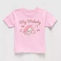 Little & Big Kid Girls Crew Neck Short Sleeve Regular Fit My Melody Graphic T-Shirt