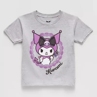 Little & Big Kid Girls Crew Neck Short Sleeve Regular Fit Kuromi Graphic T-Shirt