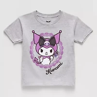 Little & Big Kid Girls Crew Neck Short Sleeve Regular Fit Kuromi Graphic T-Shirt